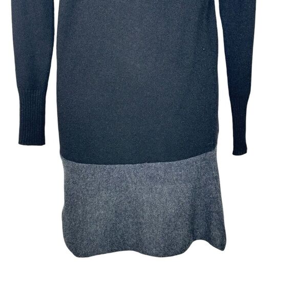 White + Warren Black Gray Cashmere Long Sleeve Mini Dress| S - Picture 5 of 7